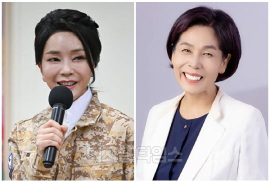 윤석열 대통령 부인 김건희 여사(왼쪽)와 최민희 더불어민주당 의원. <디지털타임스 DB, 대통령실 제공>